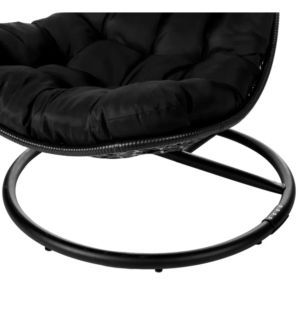 Fotel wiszący POLE DIDO 192 cm rattan czarny*Zona-Design