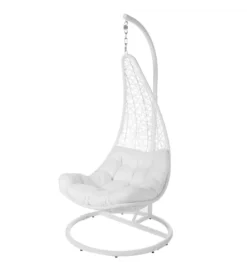 Fotel wiszący POLE DIDO 192 cm rattan biali*Zona-Design Best