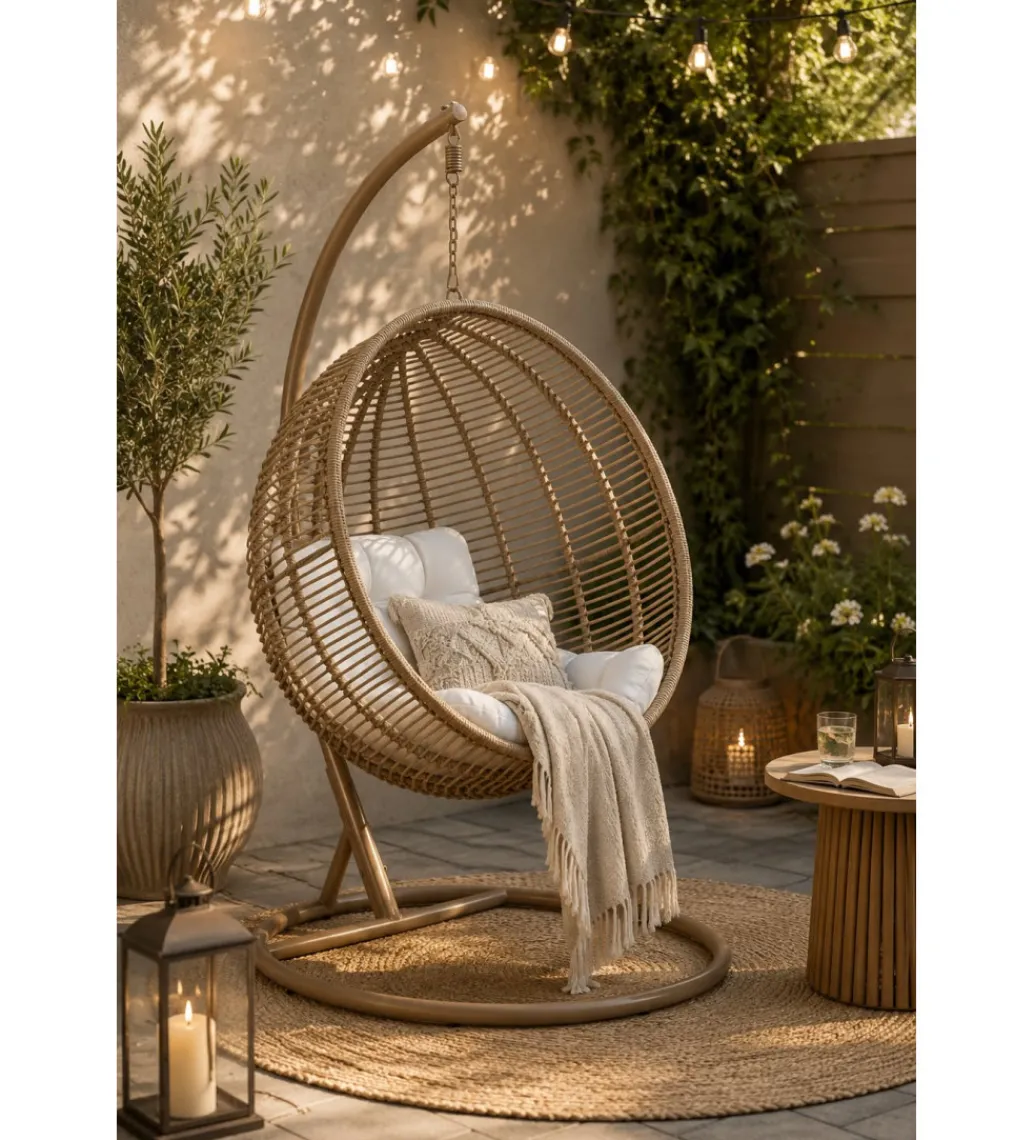 Fotel wiszący SUMMER SOBRE LA TIERRA 1 metalowy naturalny*J-Line Hot