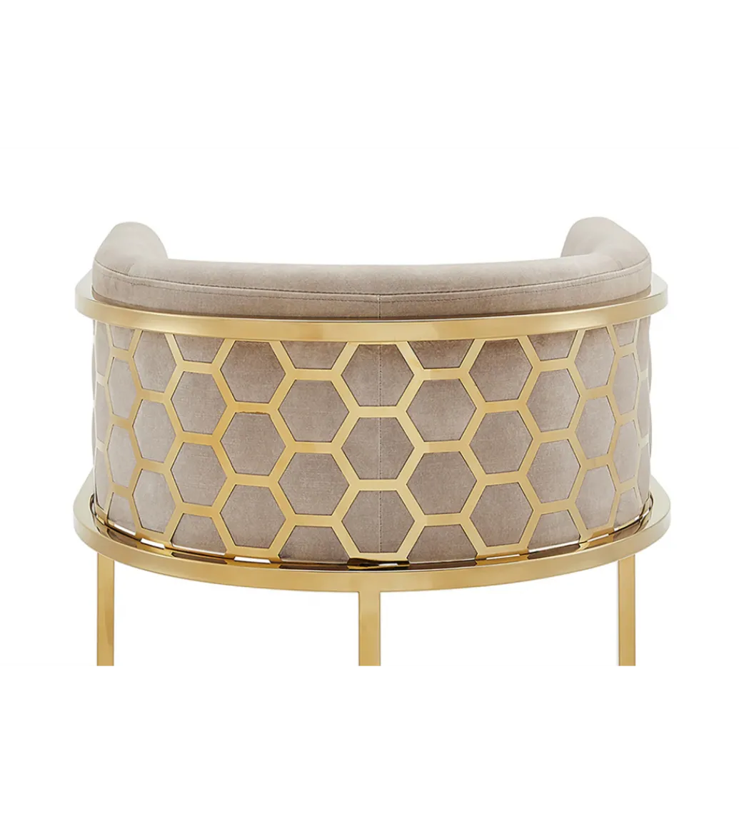 Hoker ELEGANCE welwet beżowy złote nogi*Invicta Interior - przedsprzedaż Discount