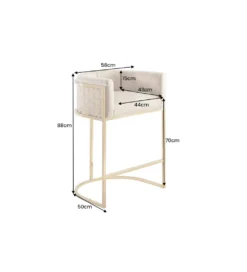 Hoker ELEGANCE welwet beżowy złote nogi*Invicta Interior - przedsprzedaż Discount