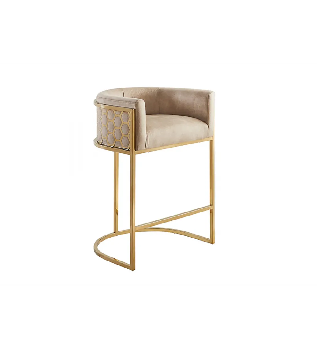 Hoker ELEGANCE welwet beżowy złote nogi*Invicta Interior - przedsprzedaż Discount