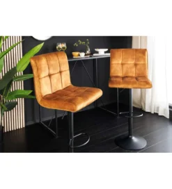 Hoker MODENA od 92 cm do 115 cm 360 stopni obrotu welwet musztardowy*Invicta Interior - przedsprzedaż New