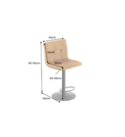 Hoker MODENA od 92 cm do 115 cm 360 stopni obrotu welwet musztardowy*Invicta Interior - przedsprzedaż New