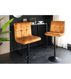 Hoker MODENA od 92 cm do 115 cm 360 stopni obrotu welwet musztardowy*Invicta Interior - przedsprzedaż New