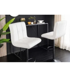 Hoker MODENA od 92 cm do 115 cm 360 stopni obrotu biały skórzany*Invicta Interior - przedsprzedaż Clearance