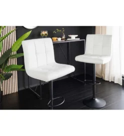 Hoker MODENA od 92 cm do 115 cm 360 stopni obrotu biały skórzany*Invicta Interior - przedsprzedaż Clearance