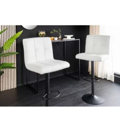 Hoker MODENA od 92 cm do 115 cm 360 stopni obrotu biały skórzany*Invicta Interior - przedsprzedaż Clearance