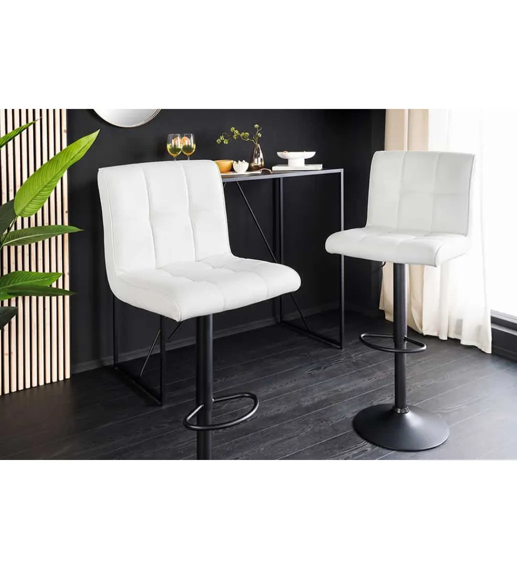 Hoker MODENA od 92 cm do 115 cm 360 stopni obrotu biały skórzany*Invicta Interior - przedsprzedaż Clearance