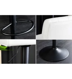 Hoker MODENA od 92 cm do 115 cm 360 stopni obrotu biały skórzany*Invicta Interior - przedsprzedaż Clearance