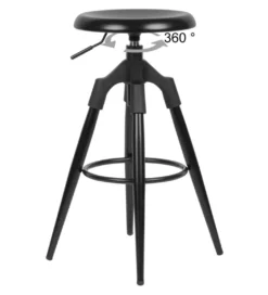 Hoker obrotowy AVERS 72 cm - 80 cm czarny*WOHNLING, GERMANY Outlet