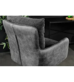Hoker obrotowy BIG GEORGE welwet antracytowy*Invicta Interior Outlet