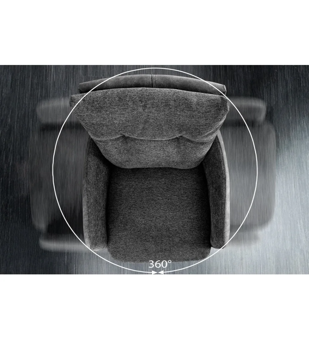 Hoker obrotowy BIG GEORGE welwet antracytowy*Invicta Interior Outlet