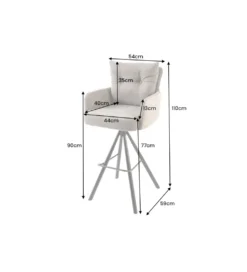 Hoker obrotowy BIG GEORGE welwet antracytowy*Invicta Interior Outlet