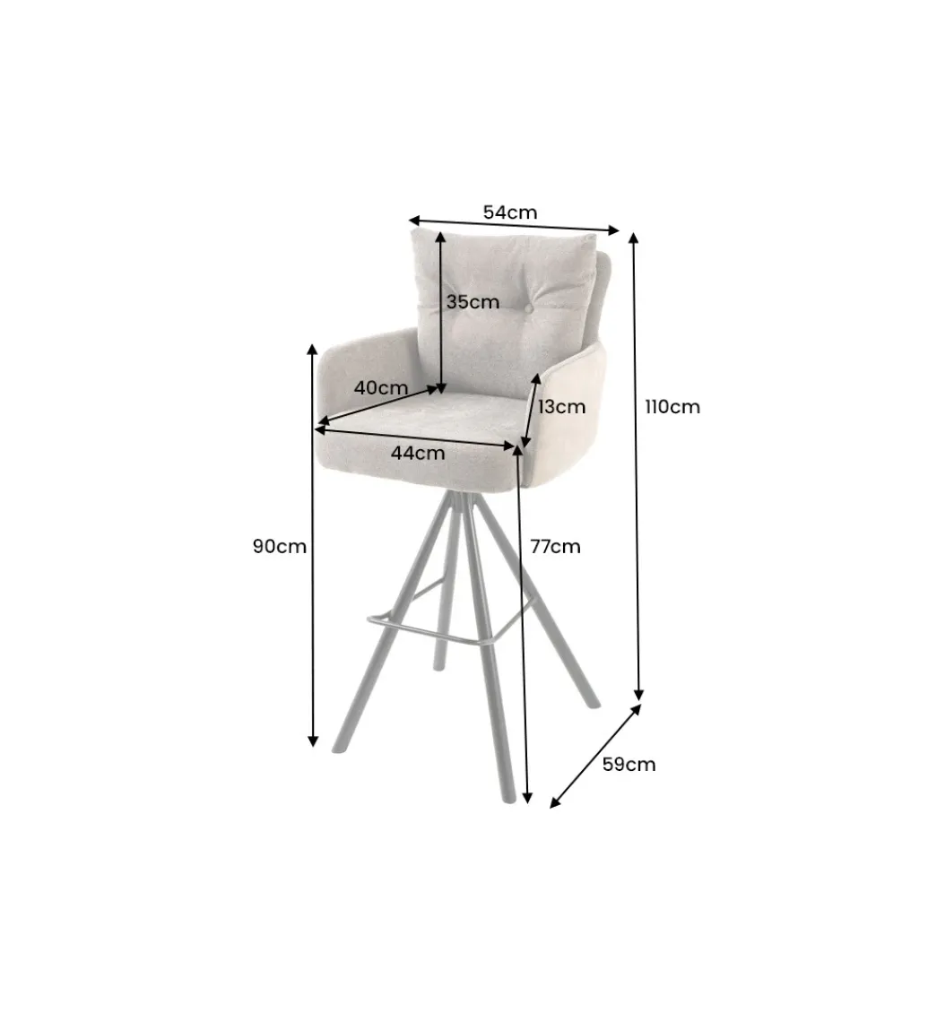 Hoker obrotowy BIG GEORGE welwet taupe*Invicta Interior Best