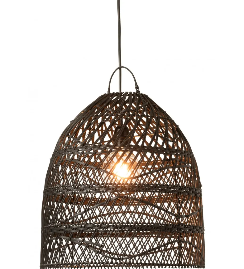 Klosz do lampy wiszący SHADE 40 cm rattan czarna*J-Line
