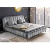 Łóżko AMSTERDAM 160 x 200 cm welur szare*Invicta Interior Hot