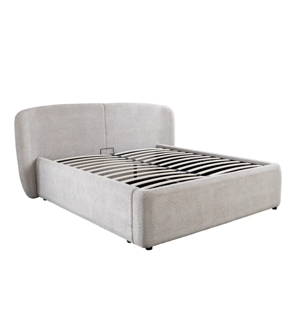 Łóżko ART DECO 180 x 200 cm bouclé beżowe*Invicta Interior Online