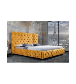Łóżko Big CITY Paris 160 cm x 200 cm musztardowo-żółte*Invicta Interior Discount