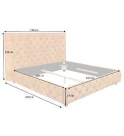 Łóżko Big CITY Paris 160 cm x 200 cm musztardowo-żółte*Invicta Interior Discount