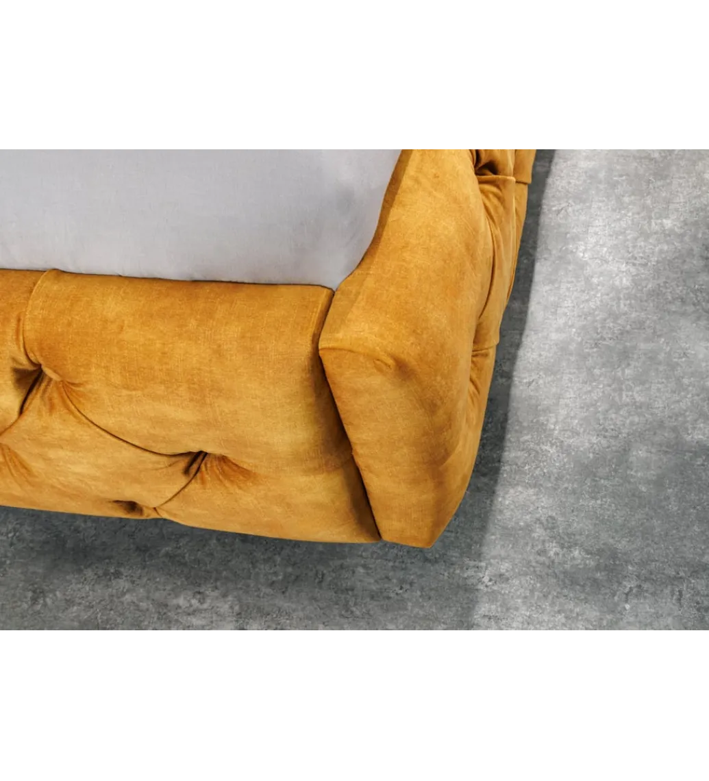 Łóżko Big CITY Paris 160 cm x 200 cm musztardowo-żółte*Invicta Interior Discount