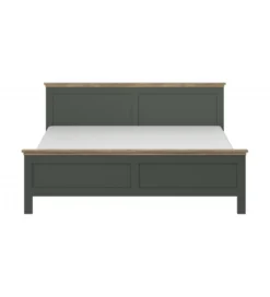 Łóżko EVORA 180 cm x 200 cm zielone z dodatkiem koloru dąb Lefkas*Helvetia Discount