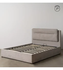 Łóżko FADARANT 164 x 214 cm beżowe z pojemnikiem*Zona-Design Online