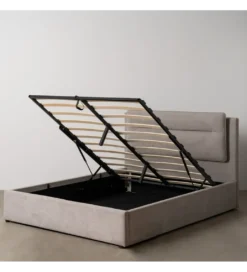 Łóżko FADARANT 164 x 214 cm beżowe z pojemnikiem*Zona-Design Online