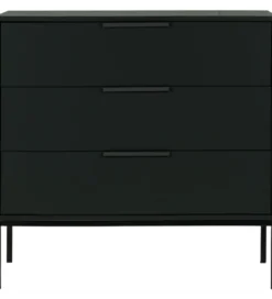 Komoda ADAM 94 cm drewno sosny czarna*WOOOD Best