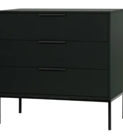 Komoda ADAM 94 cm drewno sosny czarna*WOOOD Best
