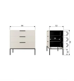 Komoda ADAM 94 cm drewno sosny dust*WOOOD Outlet
