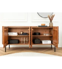 Komoda ADLON 180 cm drewno mango brązowa*Invicta Interior - przedsprzedaż