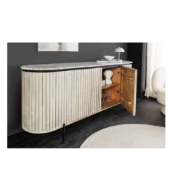Komoda ADLON 170 cm drewno mango marmur szara*Invicta Interior - przedsprzedaż Clearance