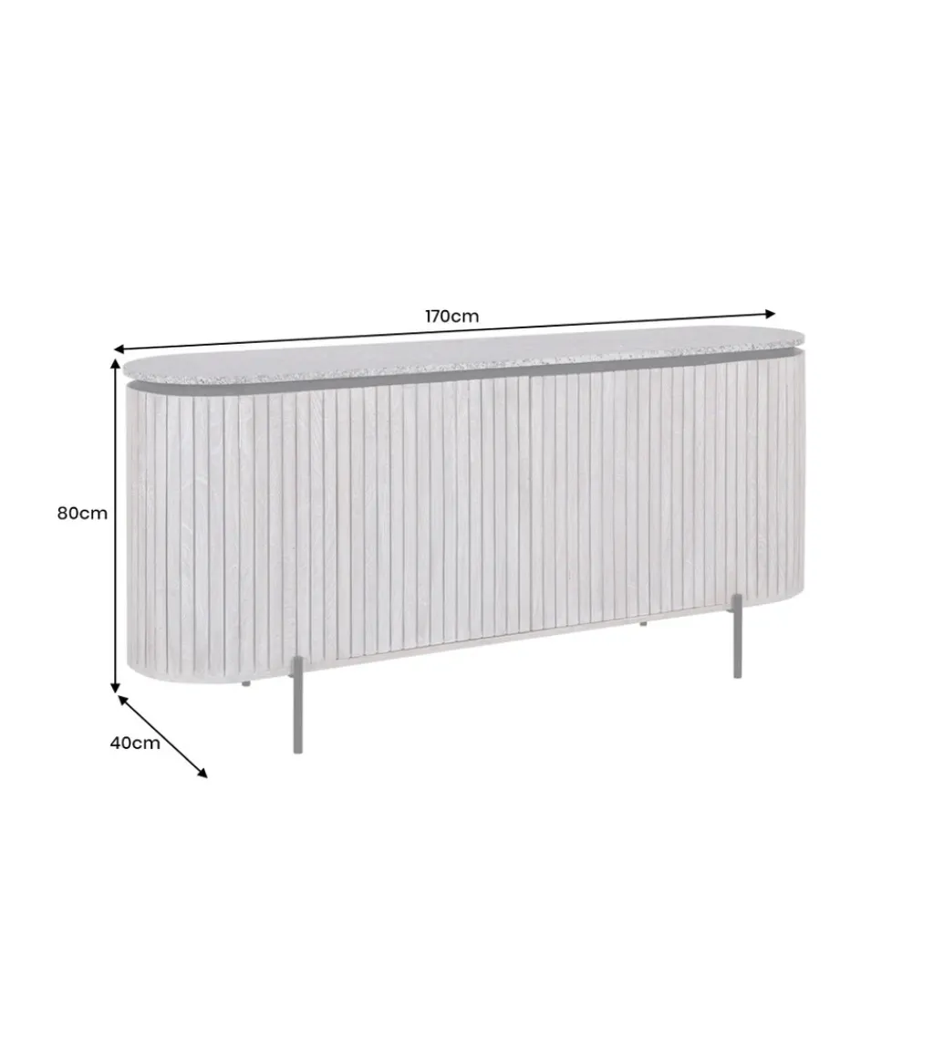 Komoda ADLON 170 cm drewno mango marmur szara*Invicta Interior - przedsprzedaż Clearance