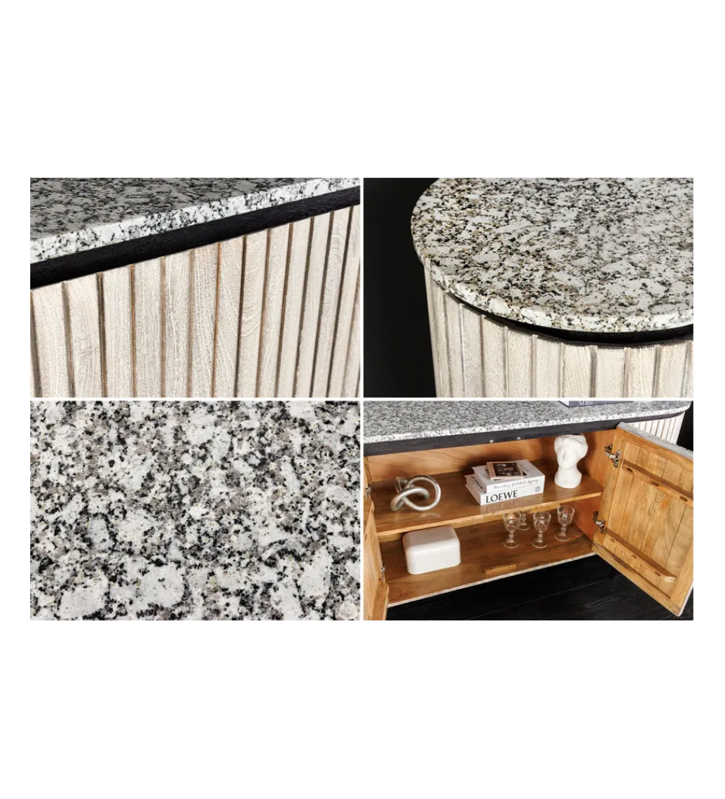 Komoda ADLON 170 cm drewno mango marmur szara*Invicta Interior - przedsprzedaż Clearance