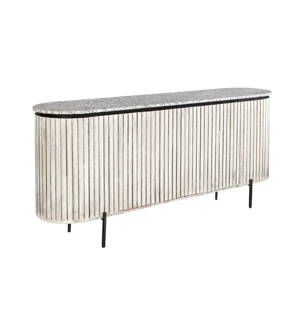 Komoda ADLON 170 cm drewno mango marmur szara*Invicta Interior - przedsprzedaż Clearance
