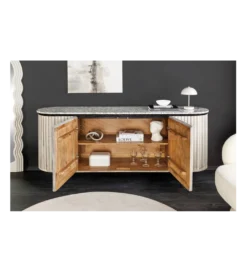 Komoda ADLON 170 cm drewno mango marmur szara*Invicta Interior - przedsprzedaż Clearance