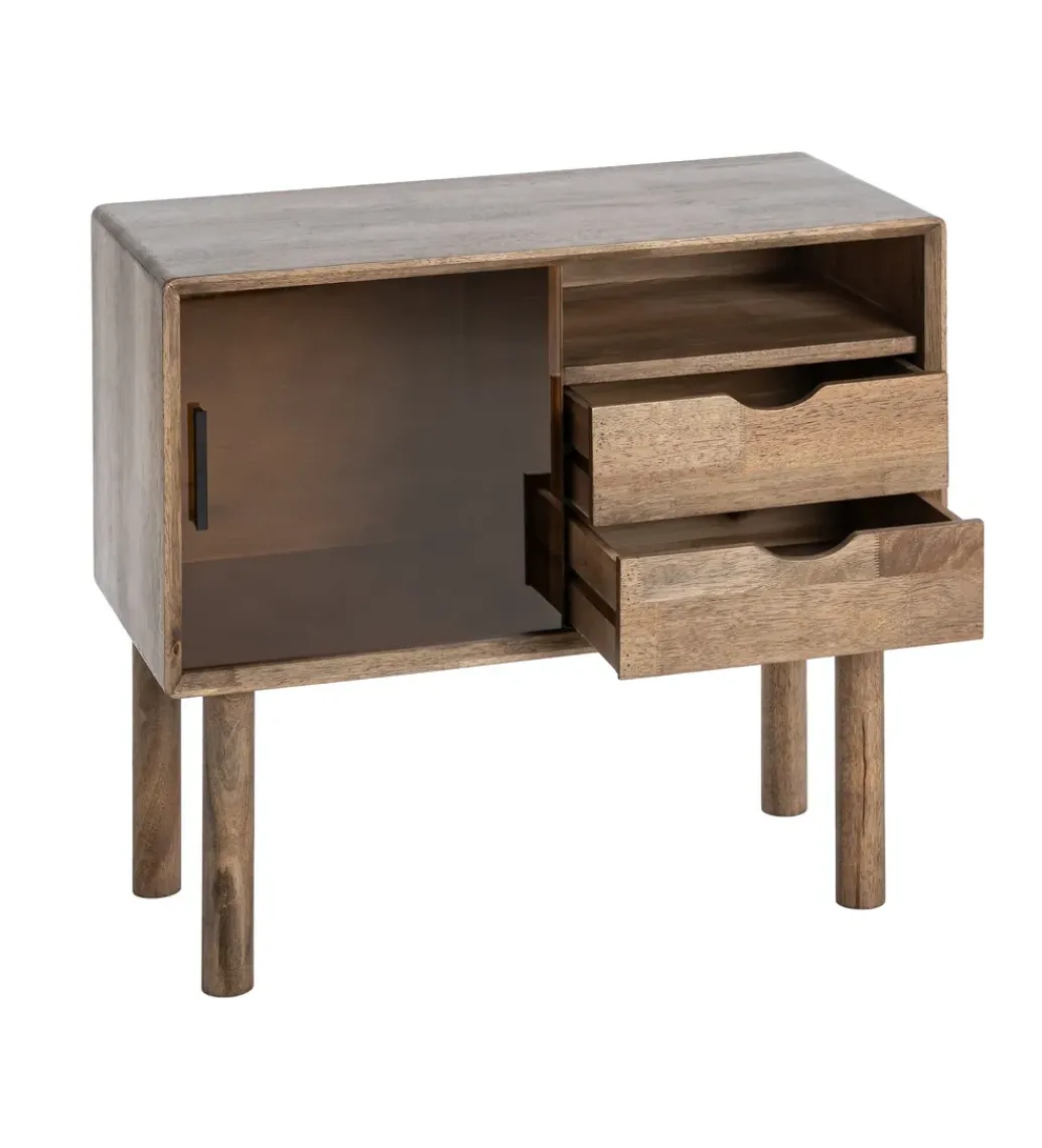Komoda AMY 80 cm drewno kauczuk*Zona-Design Outlet