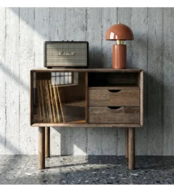 Komoda AMY 80 cm drewno kauczuk*Zona-Design Outlet
