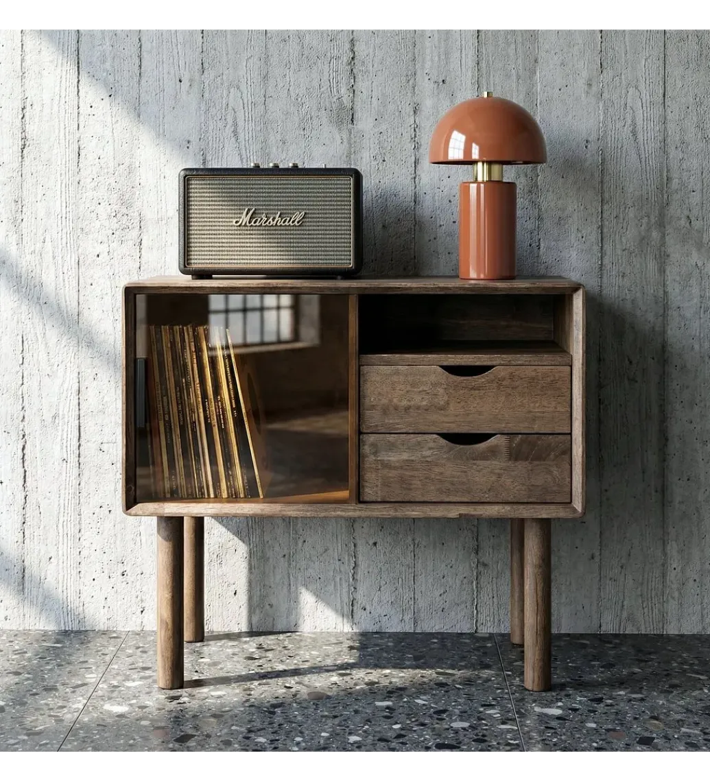 Komoda AMY 80 cm drewno kauczuk*Zona-Design Outlet