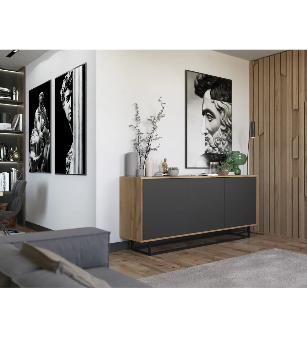 Komoda Apollo 168 cm antracytowa*Polski Design ML Best