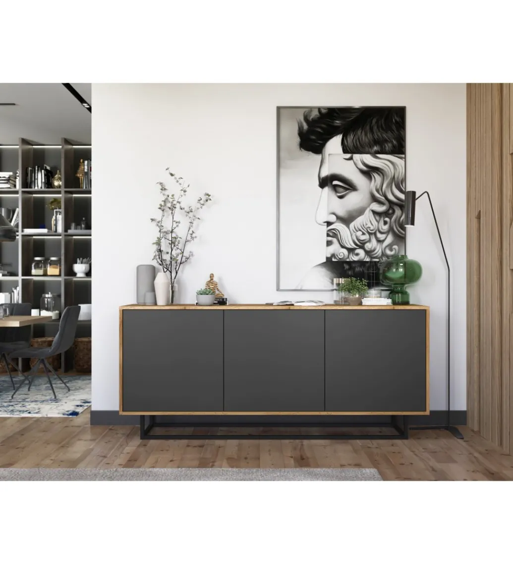 Komoda Apollo 168 cm antracytowa*Polski Design ML Best