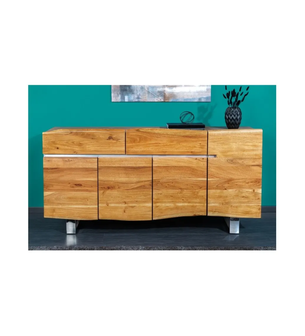 Komoda ARKTYKA II Mammut 170 cm drewno Akacja honey*Invicta Interior - przedsprzedaż Clearance