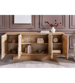 Komoda ART DECO 170 cm drewno mango biało beżowa*Invicta Interior Best