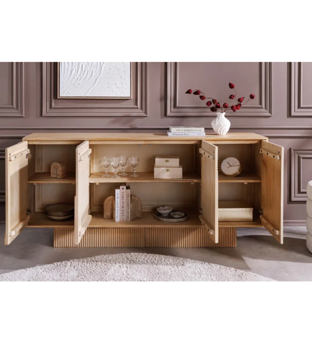 Komoda ART DECO 170 cm drewno mango biało beżowa*Invicta Interior Best