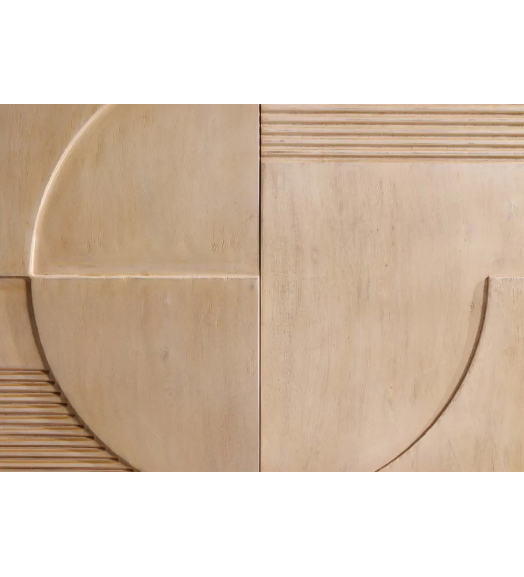 Komoda ART DECO 170 cm drewno mango biało beżowa*Invicta Interior Best