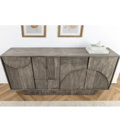 Komoda ART DECO 170 cm drewno mango szary*Invicta Interior Online