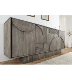 Komoda ART DECO 170 cm drewno mango szary*Invicta Interior Online