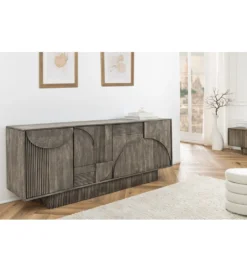 Komoda ART DECO 170 cm drewno mango szary*Invicta Interior Online