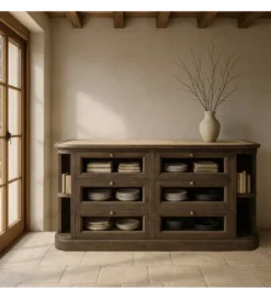 Komoda barek wyspa ISLA 155 cm drewno mango marumur*Zona-Design New